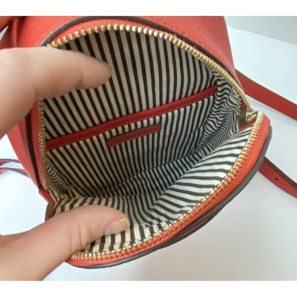 Henri Bendel New York Influencer Mini Convertible Backpack Poinsettia Red Coral - Picture 14 of 16